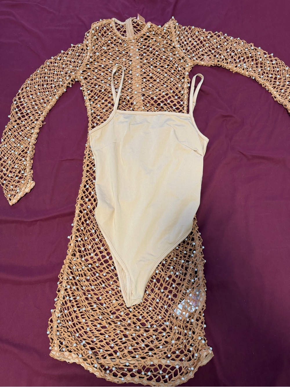 Beaded Crochet Mesh Cover-Up by CLUE